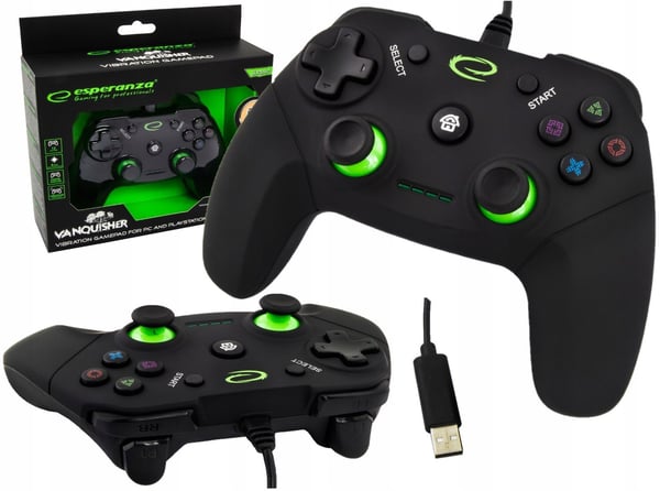 Gamepad PS3/PC USB Esperanza "Vanquisher" svart