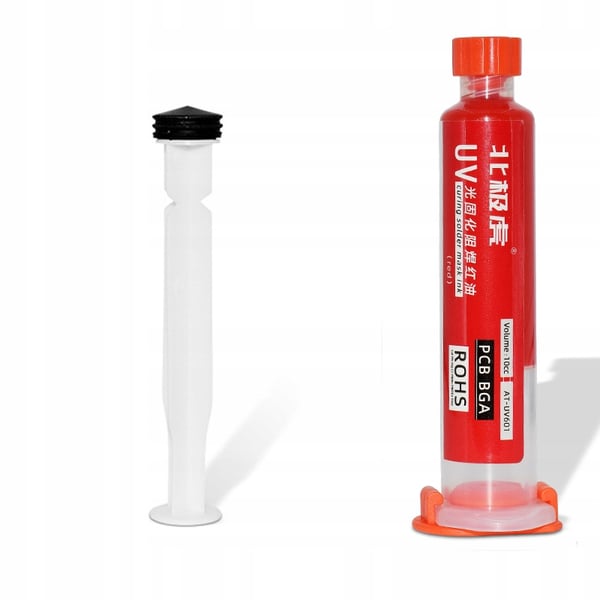 Loddemaske rød 10ml med stempel + lampe til hærdning af loddemaske