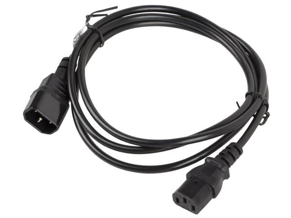 Lanberg IEC 320 C13 -> C14 Strømkabel Forlængerledning 1,8m Sort