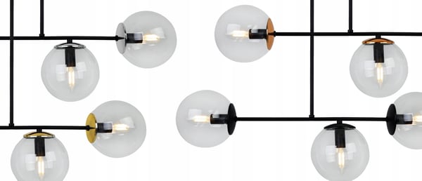 MODERNE HÆNGELAMPE MED GLASKUGLER LED-LYKRONE