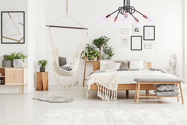 Industriel kobber loftslampe i to farver