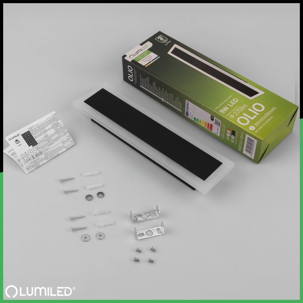OLIO pinta-asennettava LED-puutarhavalaisin, seinävalaisin, 9W, 4000K, 30cm, IP65, LUMILED