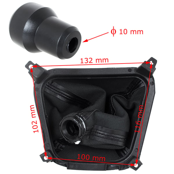 Hyundai Tucson I 04-10 gearknap sølv med sort bellows og ramme 5 gear