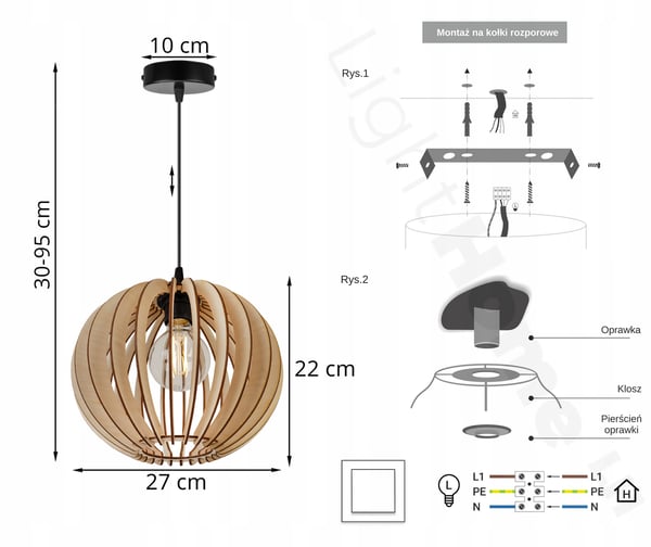 MODERNI PUINEN LED-KATTOVALAISIN