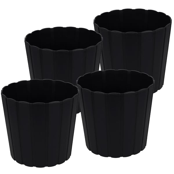 Plastkruka för blommor och örter antracit 20 cm 4 st