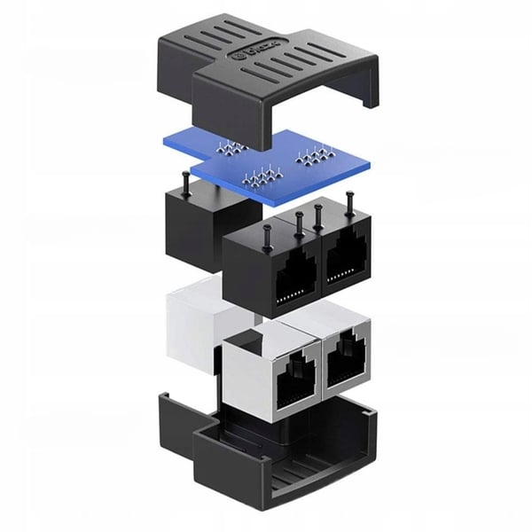 SPLITTER LAN 1x2 ADAPTER SWITCH SPLITTER 2xRJ45 ETHERNET 100Mbps