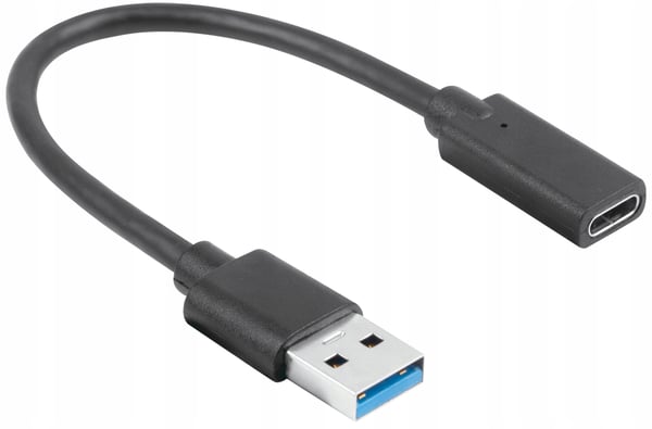 Lanberg USB 3.1-kabel USB typ-C(F) 3.1 - USB-A(M) 0,15m svart