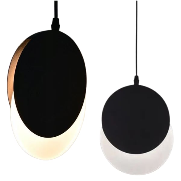 Loftlampe lysekrone LED hængende stue soveværelse sort loftsrum ring