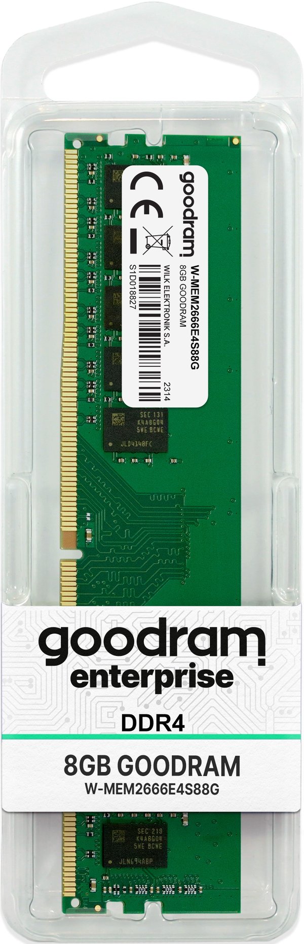 GOODRAM 8GB 2666MHz DDR4 ECC SR BULK -palvelinmuisti