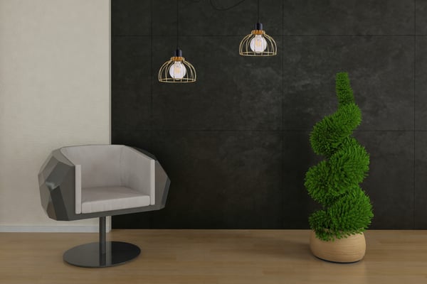 Lofthængende lampe med lysekrone i gylden edderkop-stil