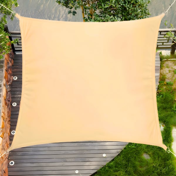 Havesejl vandtæt skygge balkonterrasse beige 4m