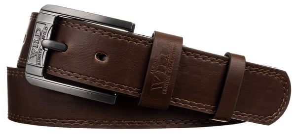 Bredt bælte PU+Læder LB-7-0-130 brun 6568