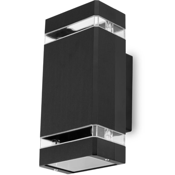 Havelampe, Væglampe, Facade, Top/Bund, GU10, Sort Aluminium, HEDERA LUMILED