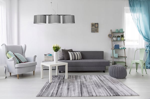 Moderne hængelampe, stofskærm, 3x60W LED