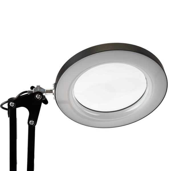 Skrivbordslampa LED 8W CCT ritning bordlampa 3x glasförstoring lupa LUCA 2 svart LUMILED