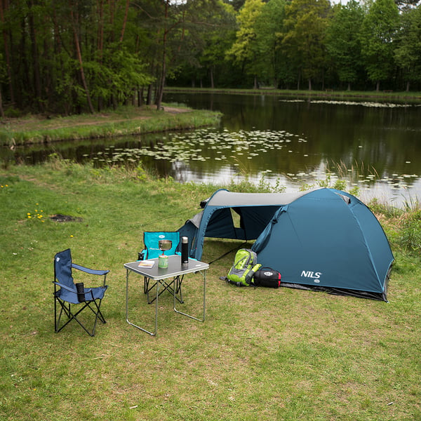 NC6012 sinisen-harmaa teltta leirintä trekker Nils Camp