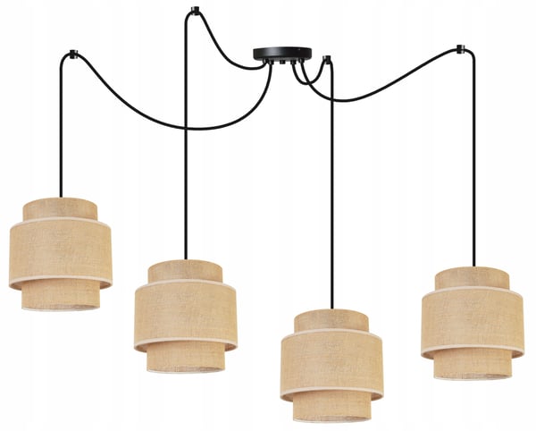 Hængende lampe, loftslysekrone, lampeskærm, boho juta