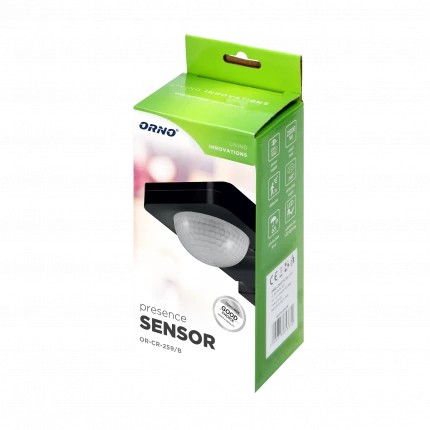 BEVÆGELSESSENSOR 360/180ST, 2000W, IP65 SORT - ON-CR-259/B