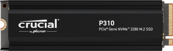 Crucial P310 1TB M.2 PCIe 4.0 NVMe 2280 SSD (7100/6000 MB/s) med køleplade