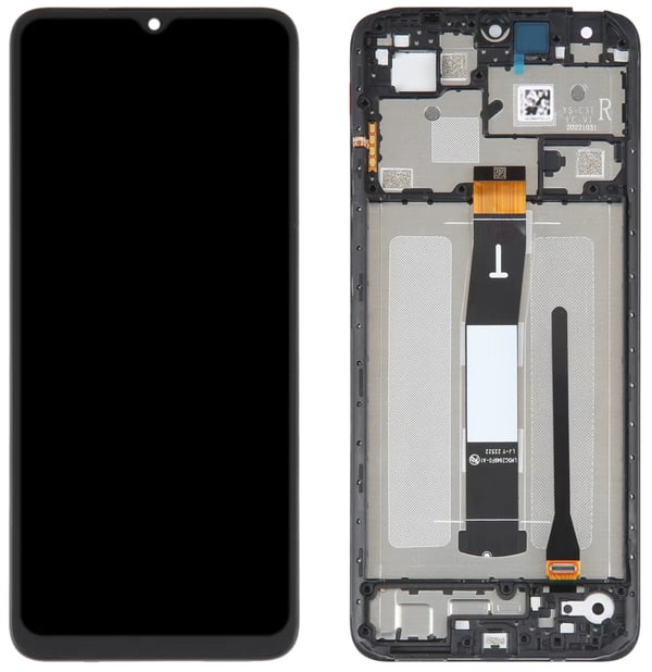 Xiaomi Redmi 12C original LCD-skärm med pekskärm svart ram
