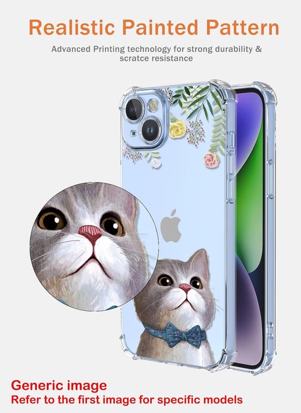 Gennemsigtigt silikone-etui til Xiaomi 13 6,36" Kat i butterfly med søde planter