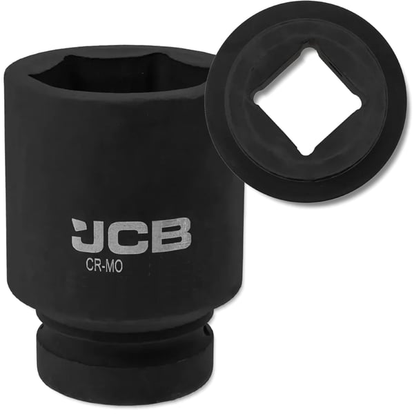 JCB SLAGTOPPENØGLE dyb 1" 50 mm 6-kant Cr-Mo topnøgle