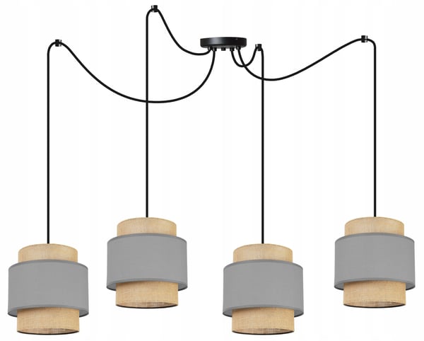 Hængende lampe, loftslysekrone, lampeskærm, boho juta