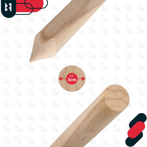KOTARBAU® geodætiske træstokke i bøg til tomater, grøntsager og træer, 30 cm, 5-pak