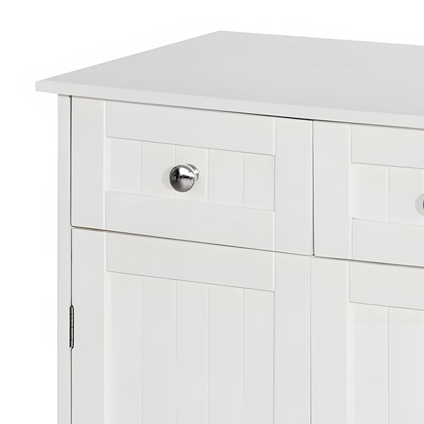 Vitt modernt rymligt badrumsskåp med lådor och dörrar för kosmetika och accessoarer 60x30x75 cm