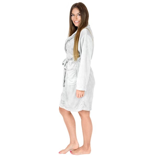 Varm damekåbe i mikrofiber med sauna og pyjamas, træningsdragt, badedragt med lommer, L