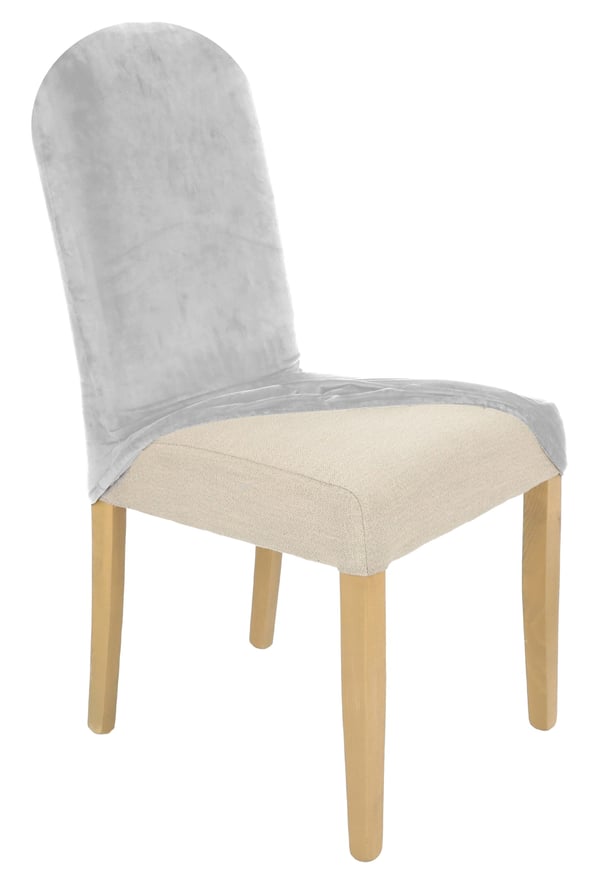 Tuolinpäällinen pyöristetyllä selkänojalla, vaaleanharmaa, joustava [21R18]