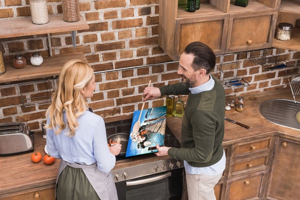 Glas skærebræt 52x30 liggende