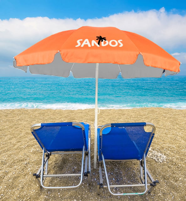Koral strandparasol med UV-beskyttelse