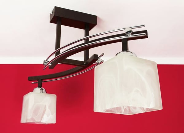 Loftslampe med lysekrone, LED-loftlampe, 2x60W