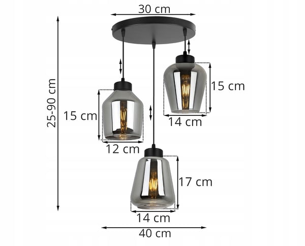 MODERNE ELEGANT HÆNGELAMPE MED GLASSKÆRM