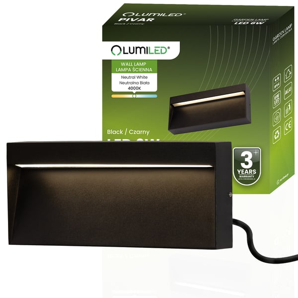 Udendørs havelampe, facadevæglampe, 6W LED IP54, PIVAR LUMILED