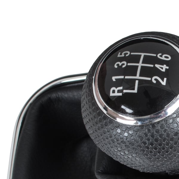 VW Golf IV 97-03 gearknapt sort med bælg og ramme krom 6 gear hul 23mm