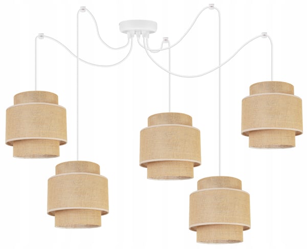 Hængende lampe, loftslysekrone, lampeskærm, boho juta