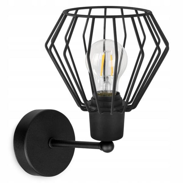 VÆGLAMPE, FIRKANTET LAMPE, METALLAMPE, TRÅD, LED
