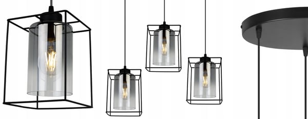 MODERNE ELEGANT HÆNGELAMPE MED GLASSKÆRM