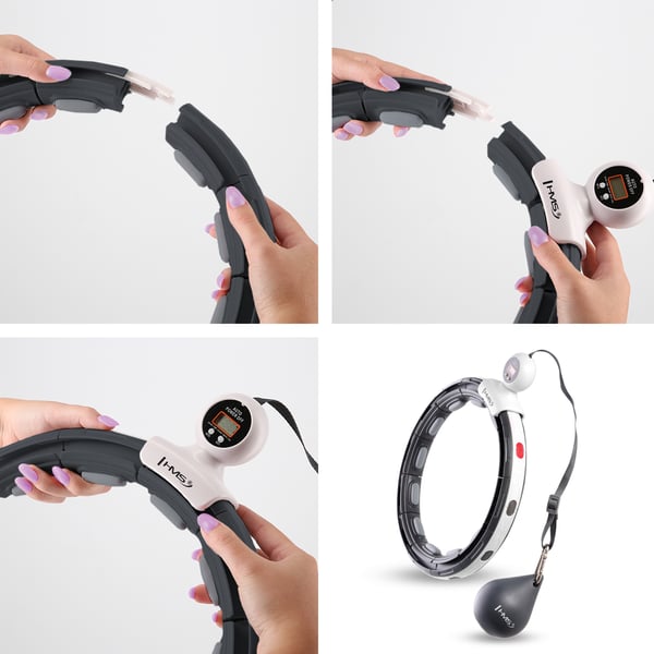 HHM15 HULA HOP SVART med magnet och vikt + räknare HMS