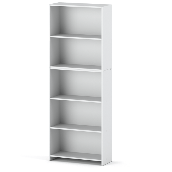 Valkoinen toimistokirjahylly 70 CM, 5 hyllyä Sideaineet Lelut Parvi