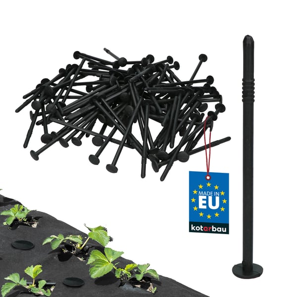 KOTARBAU® Agrotekstilandel Anker Plastprop Sæt 12 cm 100 stk