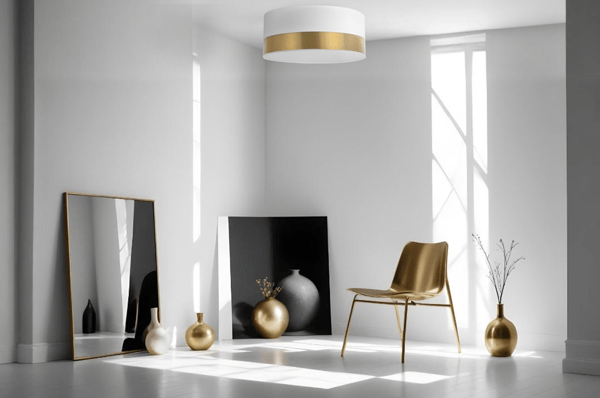 ELEGANCE PLEXI-KATTOVALAISIN VALKOINEN KULTA 40 CM E27