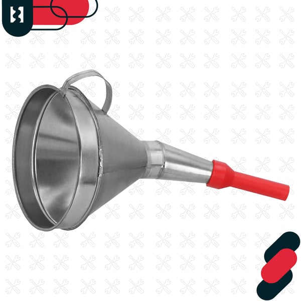 KOTARBAU® Galvaniserad metalltratt med plastspets, sil, filter, sned vinkelskål, 17 cm