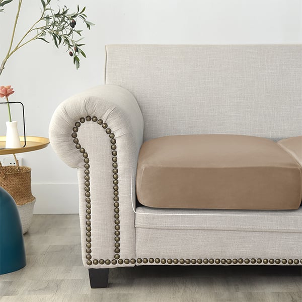 Sofföverdrag sammet beige 150-190 cm