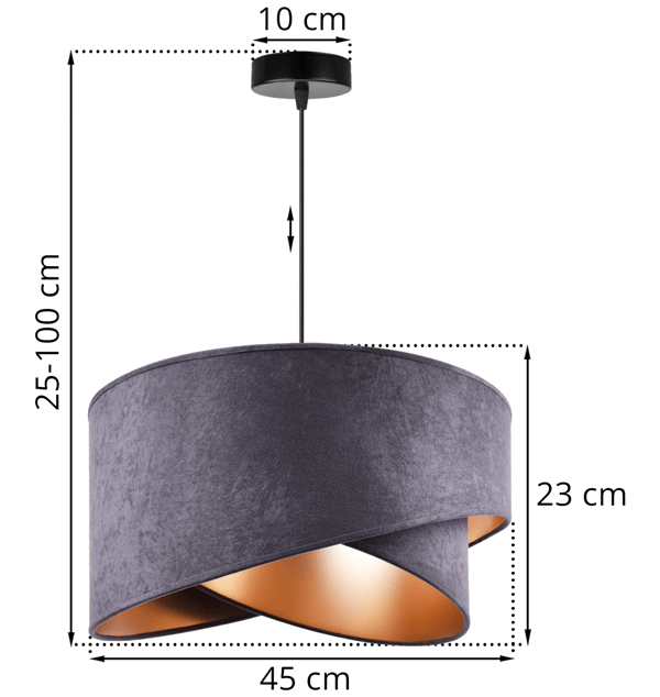 Hængende loftlampe med lysekrone og lampeskærm Glamour