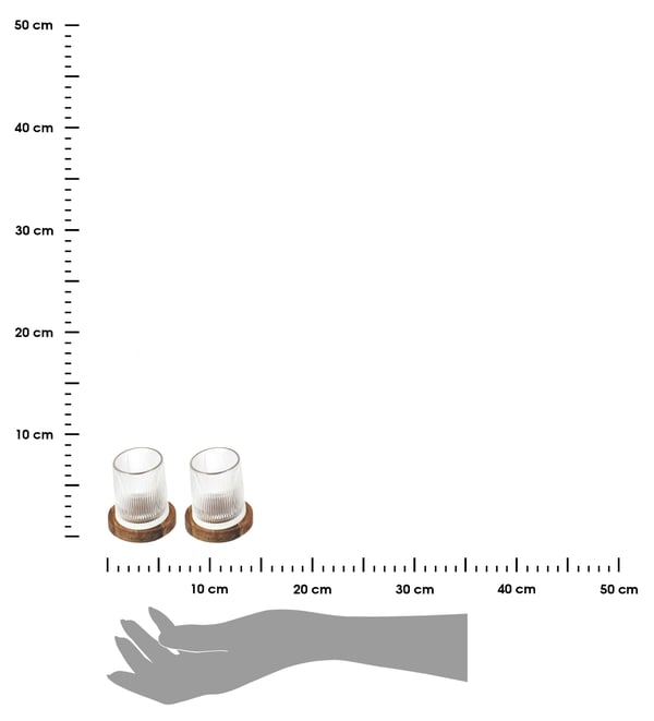 Sæt med 2 DUO whiskyglas i akacie