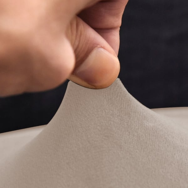 Sittkuddsöverdrag 40x40 cm cool beige elastisk sammet