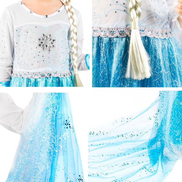 Elsa kostume kostume fest karneval prinsesse kjole pige gallafest